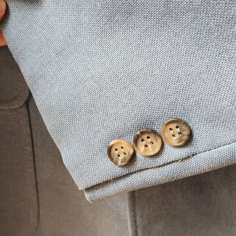 Levi's Panatela Linen Look Jacket Blue 70s Baby Blue